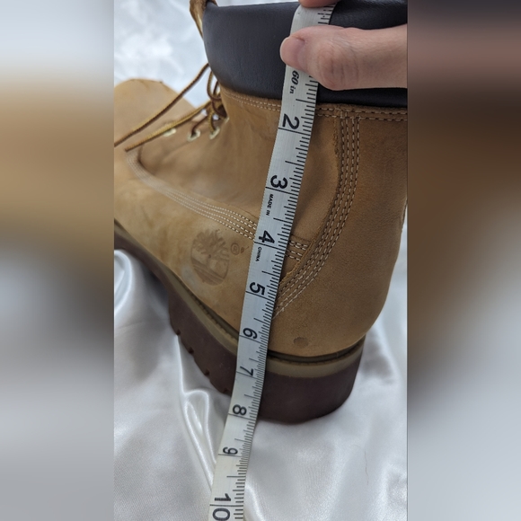 Timberland Men’s 17 Wide Big and Tall Light Brown Leather Lace Up Work Boots - Picture 11 of 12